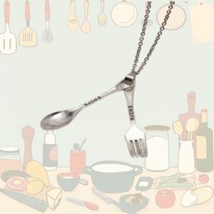 2" Silverware Spoon Fork Necklace Kitchen Chef Mother